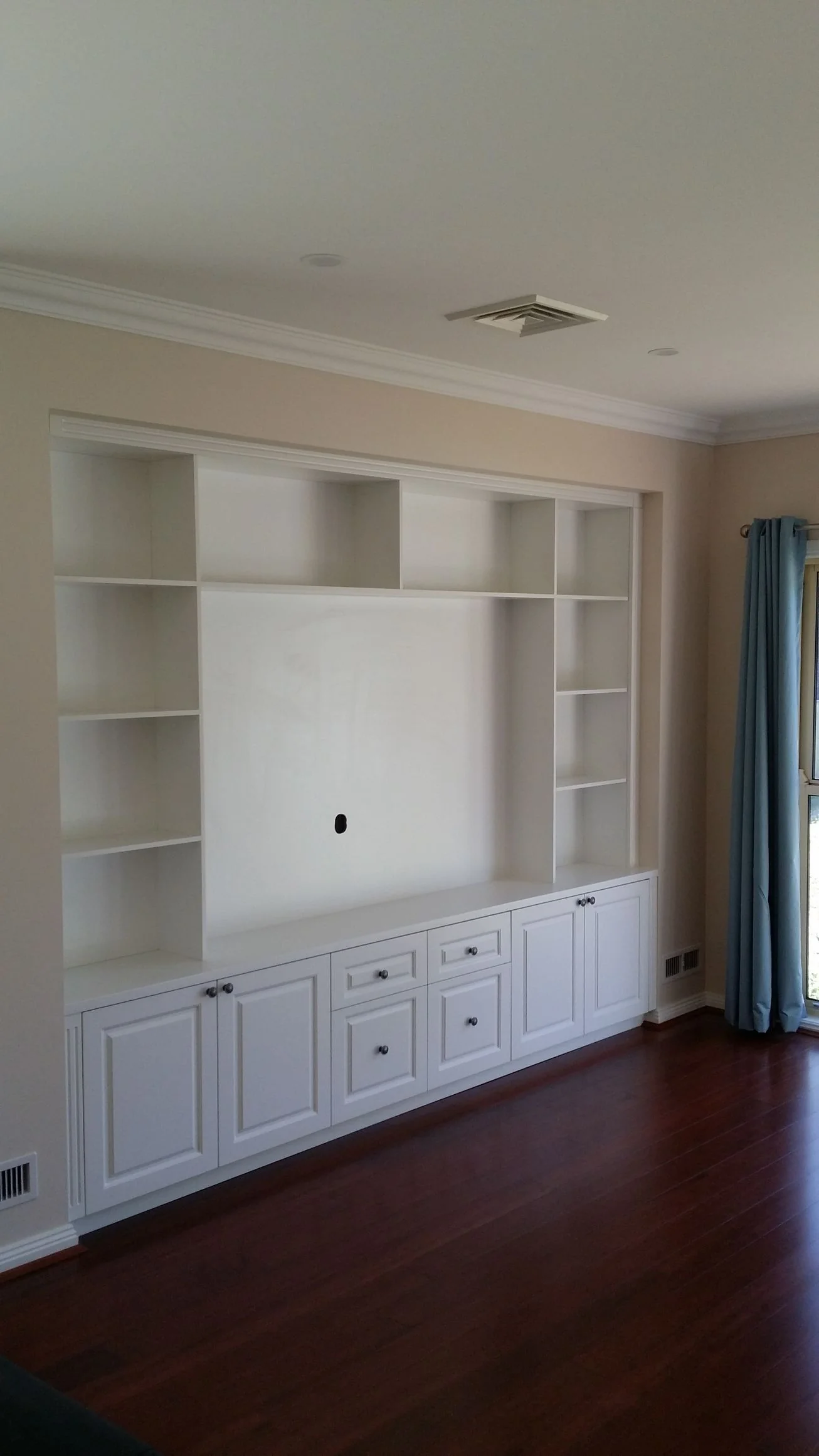 Custom wardrobe fit-out with drawers and hanging space